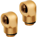 CORSAIR Hydro X Series 90° Rotary Adapter Kølevæske system tilpasning 2-pack Guld