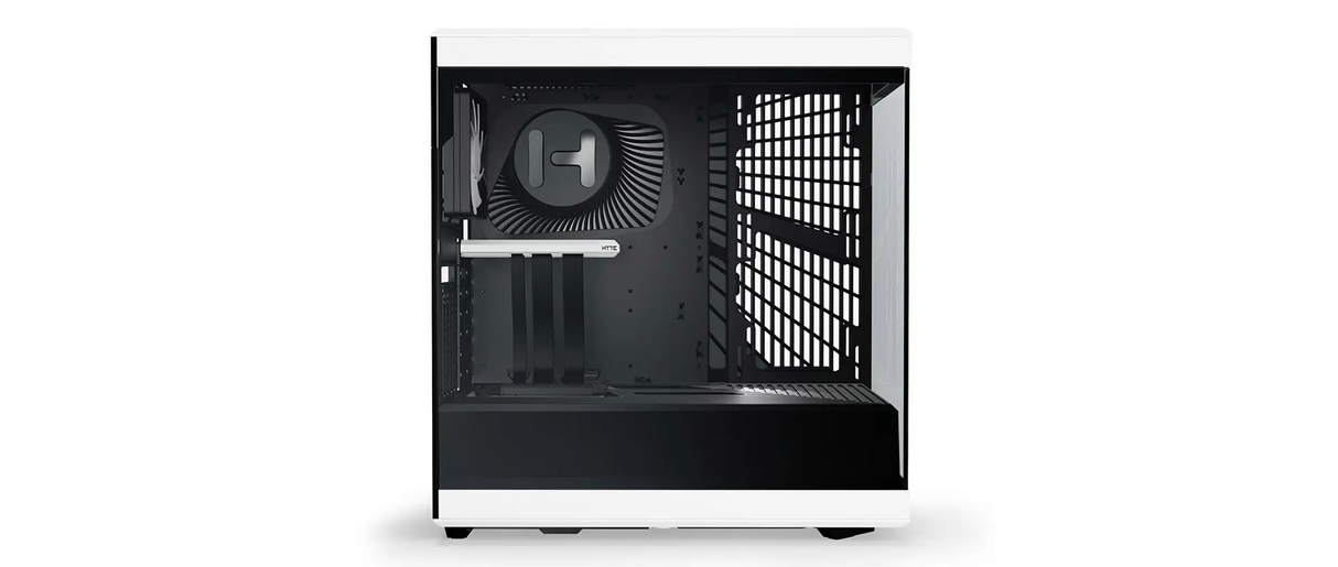 HYTE Y40 Black/White Miditower - Panoramaglasslöja, inkluderad PCIe 4.0-stigkabel, 2 inkluderade fläktar