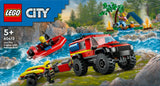 LEGO 60412 Stadsbrand Terrängfordon Med Räddningsbåt, Byggsats