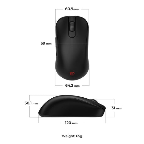 Zowie By BenQ - S2-DW - Wireless Mouse - Pixart 3950 - 4k polling  - Middle size - Black BenQ Nordic (ZOWIE)