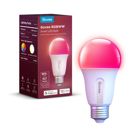 Govee E27 smartpære – RGBWW, 800 lm – produktbillede