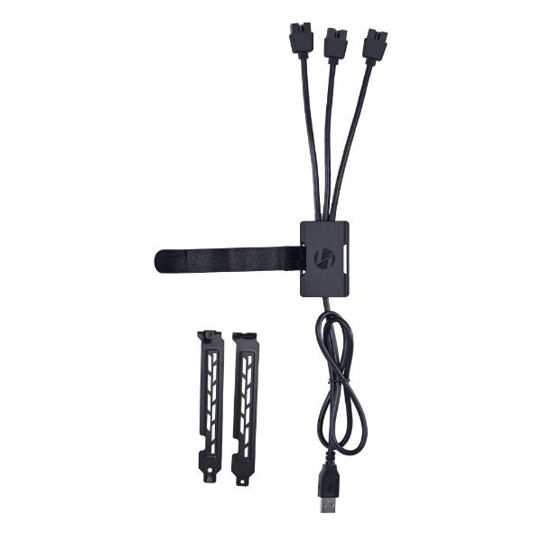 Lian Li USB 2.0 1 til 3 PORT Sort - USB type A til 3x internal USB