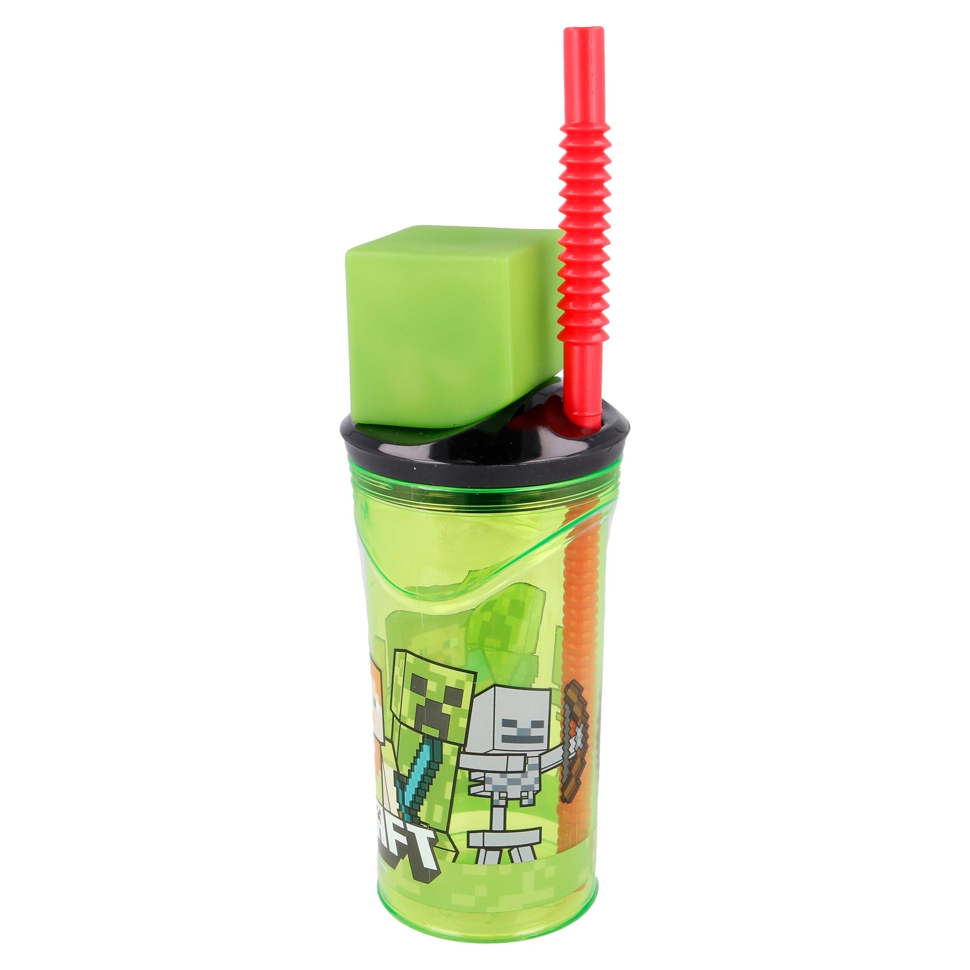 Minecraft 3D Creeper-mugg med sugrör - 360 ml