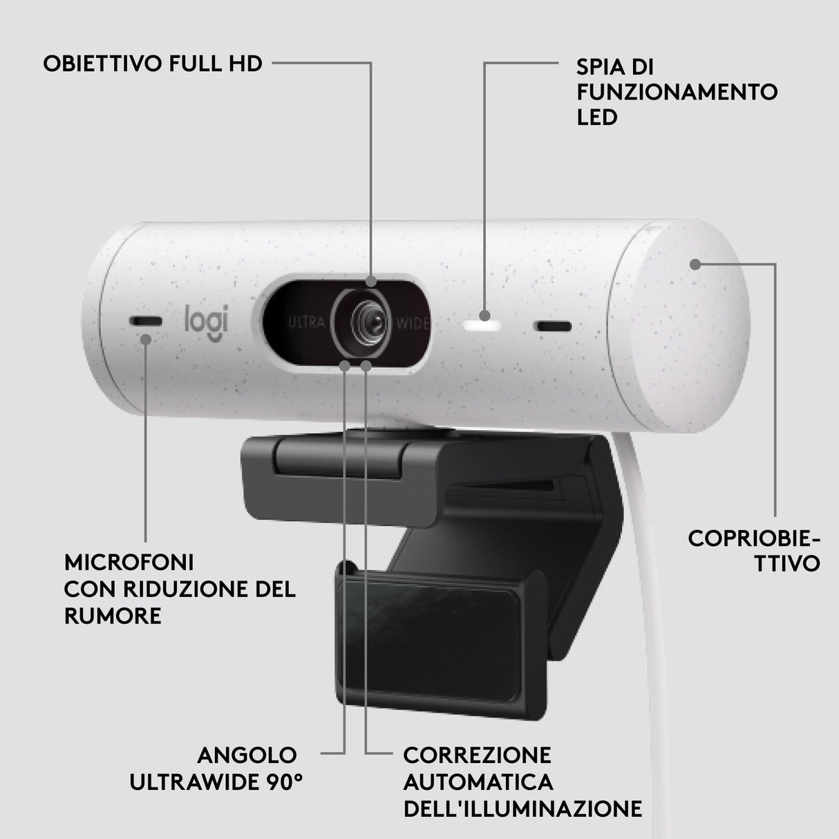Logitech BRIO 500 1920 X 1080 Webbkamera Gängad