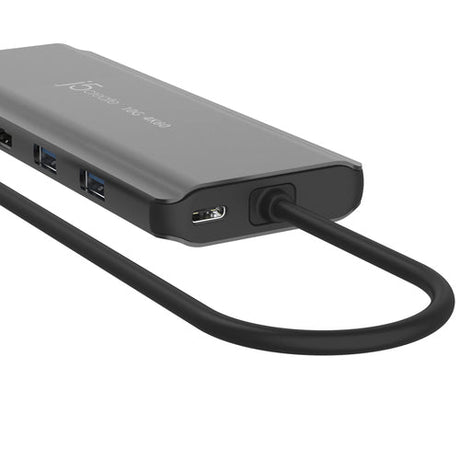 j5create JCD398-N – USB-C mini-dock med to 4K HDMI – Strømport i nærbillede