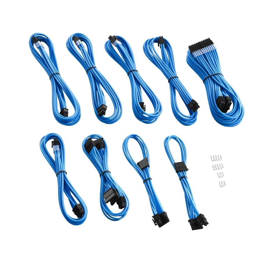 CableMod C-Series PRO ModMesh Cable Kit För RMi/RMx/RM (Black Label) - Ljusblå