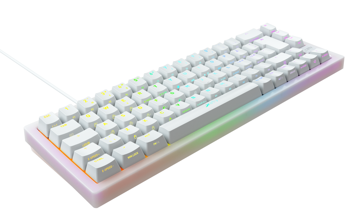 Xtrfy K5 RGB, Kompakt 65 % Transparent Vit