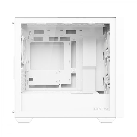 ASUS A21 PLUS mATX Case with 4 Pre-installed ARGB Fans, BTF support - White ASUS