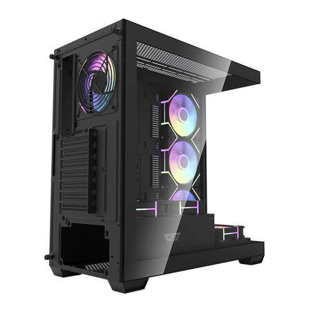 Darkflash DS900 Datorfodral (svart) + 7 ARGB-fläktar