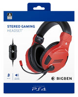 Playstation 4 HW Bigben Stereo Gaming Headset v3 (Rött)