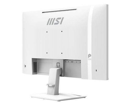 MSI PRO MP251W E14A – 24,5″ skærm, 1920 × 1080, 144 Hz, hvid – bagside set skråt