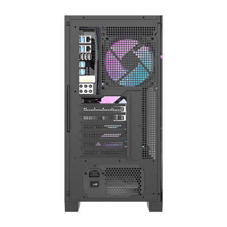 Datorfodral Darkflash DRX70 GLASS + 4 RGB-fläktar (svart)