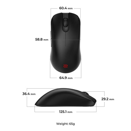 Zowie By BenQ - FK2-DW - Wireless Mouse - Pixart 3950 - 4k polling  - Middle size - Black BenQ Nordic (ZOWIE)