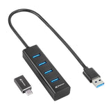 Sharkoon 4-Port USB 3.2 Gen 1 Aluminum Hub, USB hub (black) Sharkoon