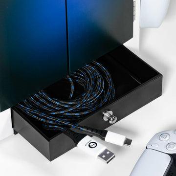 Numskull PS5-inspirerat blått och vitt spelkabinett