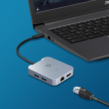 j5create JCD391-N – 4K60 USB-C multiport-adapter – Kablet netværk som eksempel