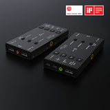 j5create JVA06 – Capture-enhed med to HDMI-indgange – To vinkler på mørk baggrund
