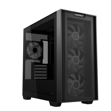 ASUS A21 PLUS mATX Case with 4 Pre-installed ARGB Fans, BTF support - Black ASUS