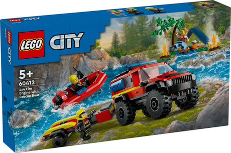 LEGO 60412 City fire off-road vehicle with rescue boat, construction toy LEGO