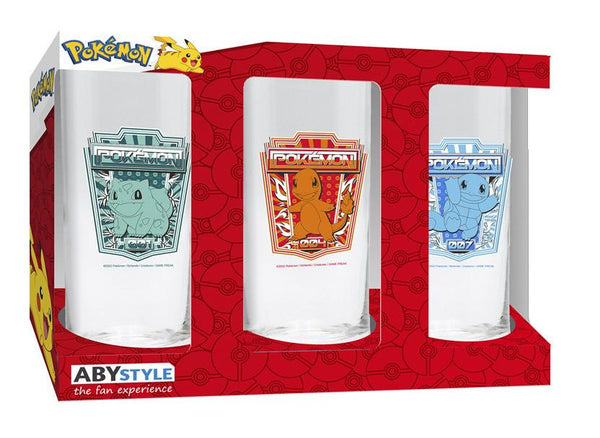 Pokémon glassæt – 3 glas med starter-motiver