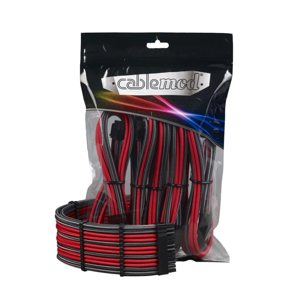 CableMod PRO ModMesh Kabelförlängningssats - Kol/röd