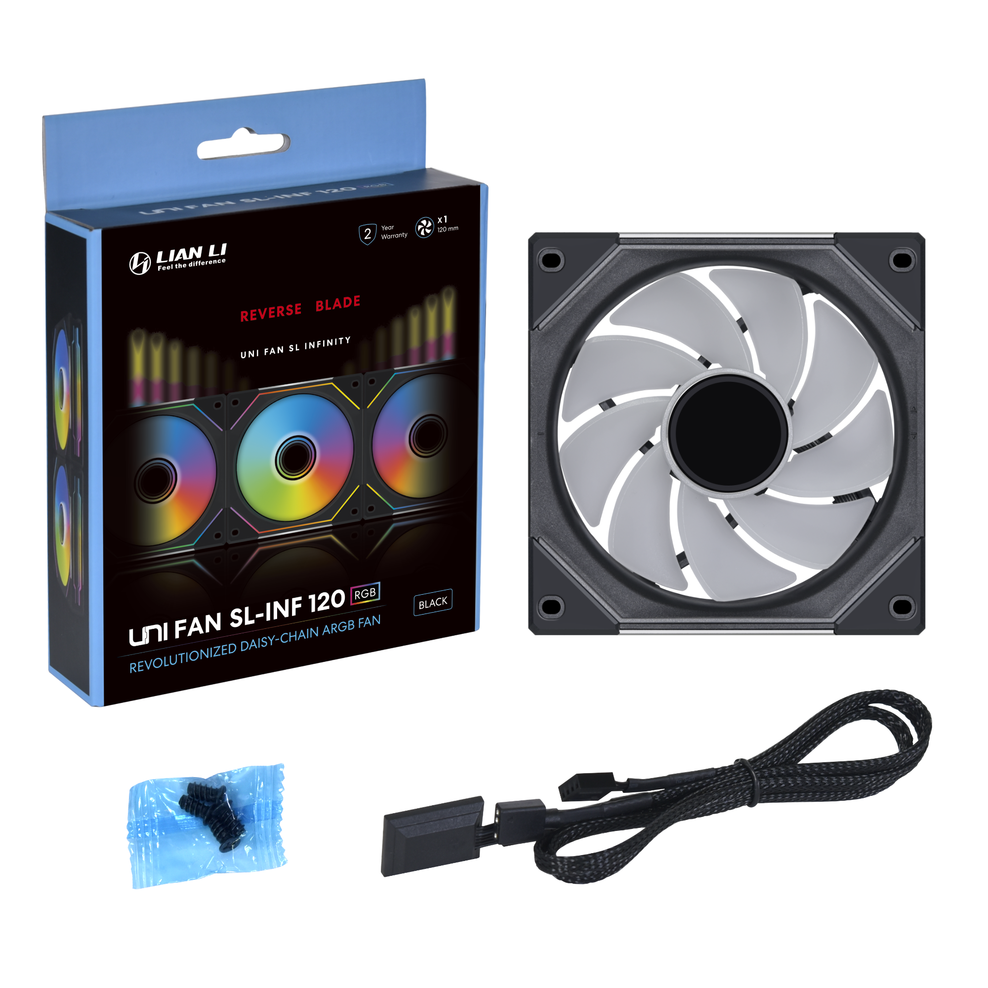 Lian li UNI FAN SL INF Fläkt Svart - 120mm infinity RGB, PWM