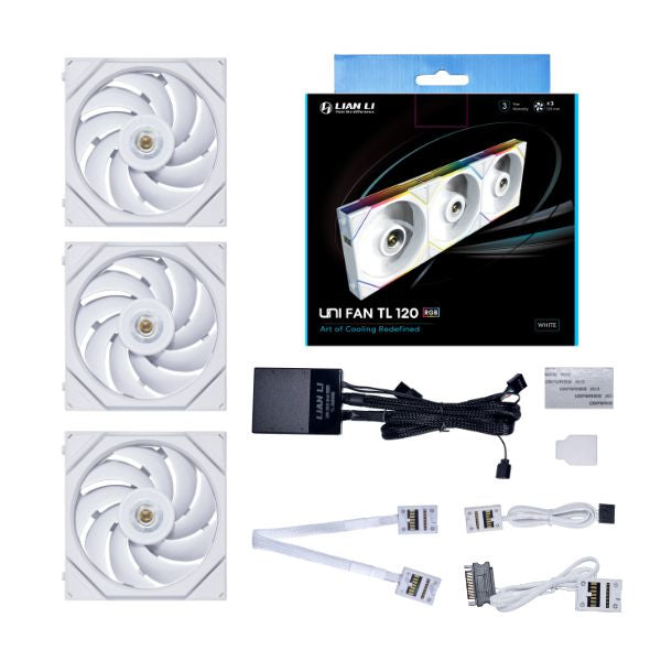 Lian Li UNI FLÄKT TL, 3-pack, Vit - 120mm