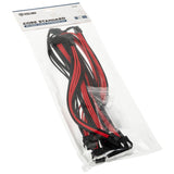 Kolink Core Standard Flätad Kabelförlängningssats - Jet Black/Racing Red - 2x 6+2pin, 1x 4+4pin, 1x 20-4pin