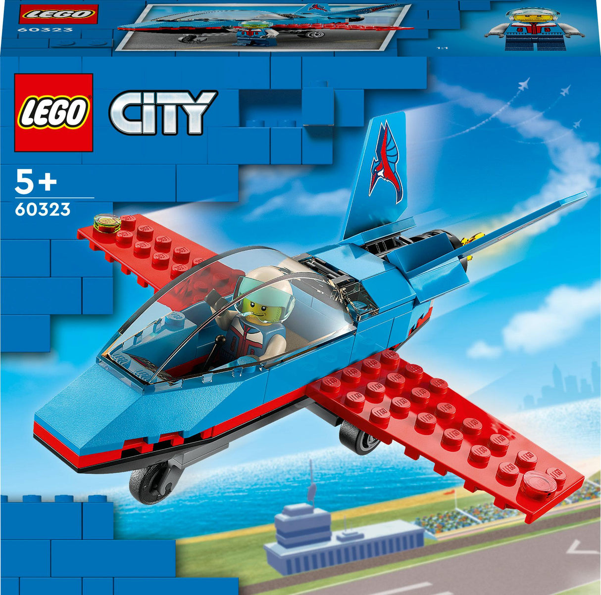 LEGO 60323 City Stunt Plane Construction Toy (Aerobatic Airplane, Airplane Toy with Pilot Minifigure, Creative Gift for Children Aged 5+) LEGO