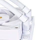 Lian Li Galahad II Trinity Performance 360 White - 3 Utbytbara Utseenden, RPM-omkopplarkontroll, Dubbelvågsradiatorpassningar, 4200 RPM Pumpmotor