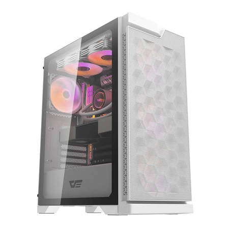 Darkflash DK361 Datorfodral + 4 Fläktar (vit)