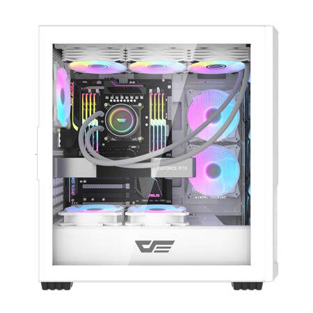 Datorfodral Darkflash DF2100 + 4 ARGB-fläktar (vit)