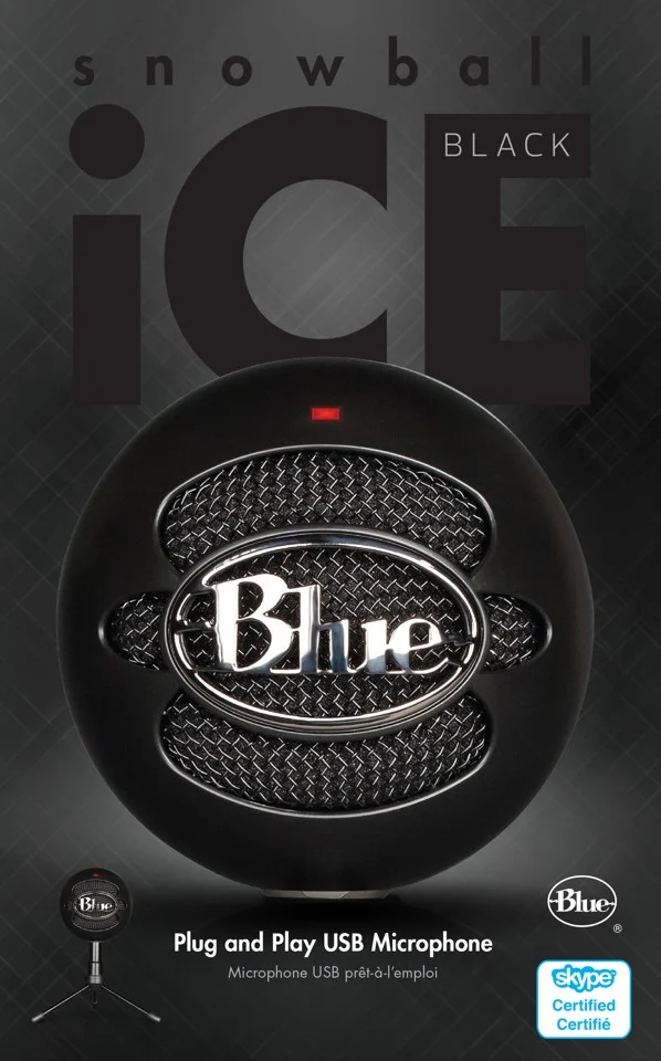 Blå - Mikrofon Snowball ICE Svart