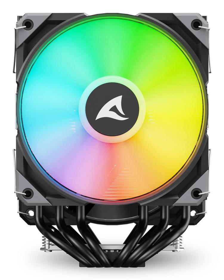 Sharkoon A60 RGB CPU-køler – sort, dual-tower, 159 mm
