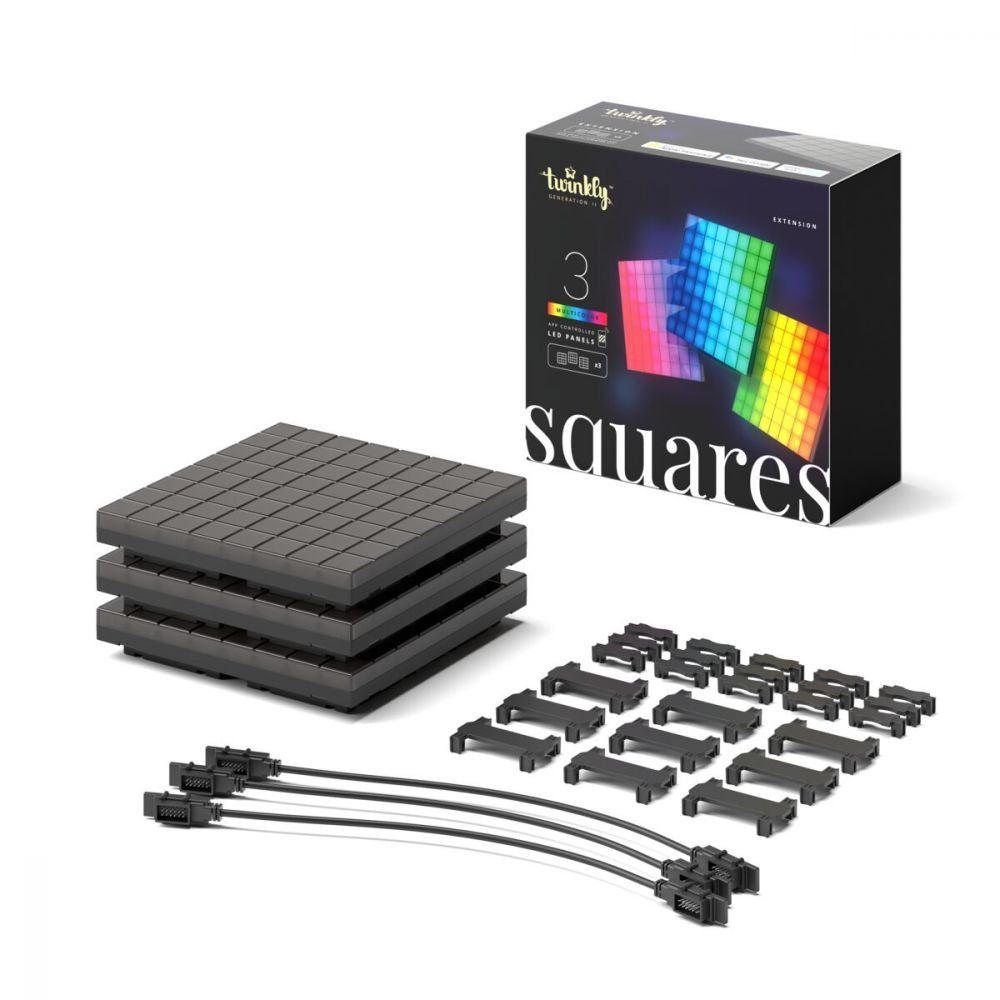 Twinkly Squares 3-pack Light Panel Expansionspaket RGB - 16x16 Cm 64LED