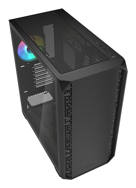 Sharkoon AK2 RGB ATX-kabinet – sort, 2 blæsere, USB-C og BTF – billede 4