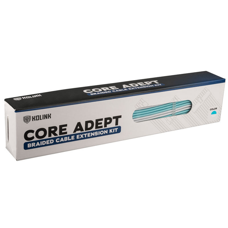 Kolink Core Adept Flätad Kabelförlängningssats - Brilliant White/Powder Blue