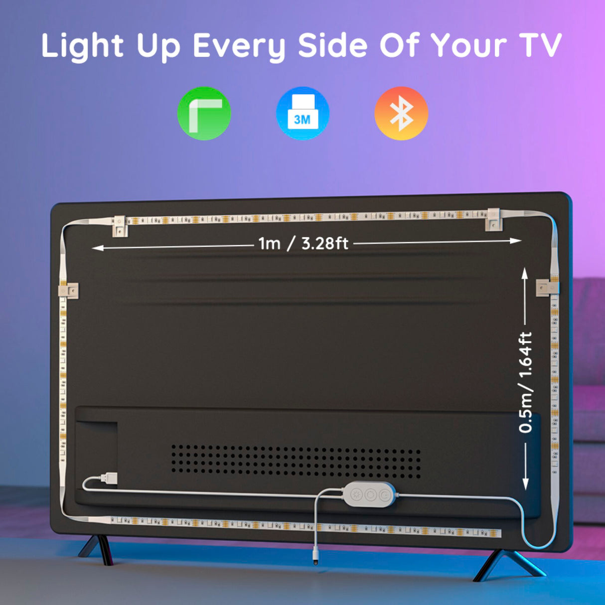 Govee RGB Bluetooth LED-bakgrundsbelysning För 46&quot; - 60&quot; TV