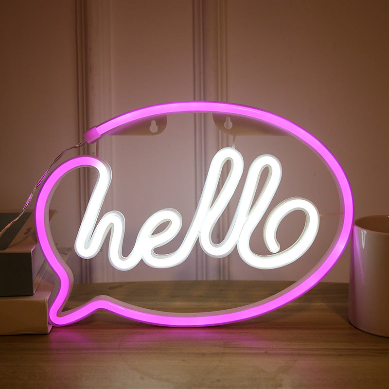 Geekd - Hello Speech Bubble Neon Lamp