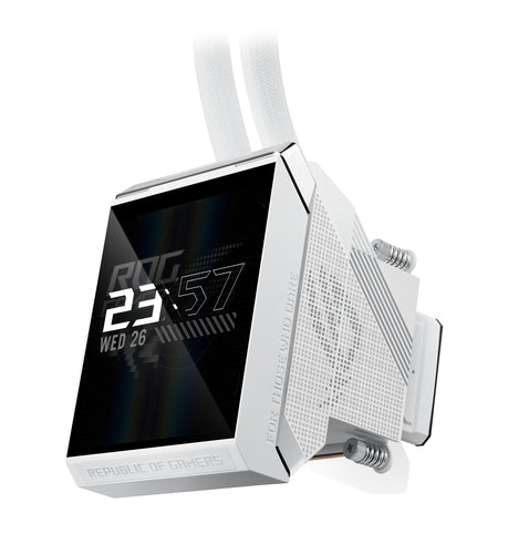 ASUS ROG STRIX SLC IV 360 ARGB LCD WHT – set skråt forfra (vinkel 5)