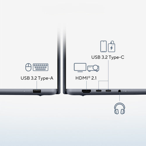 ASUS Zenbook 14 UX3480QA-SF003W – detalje af tilslutninger
