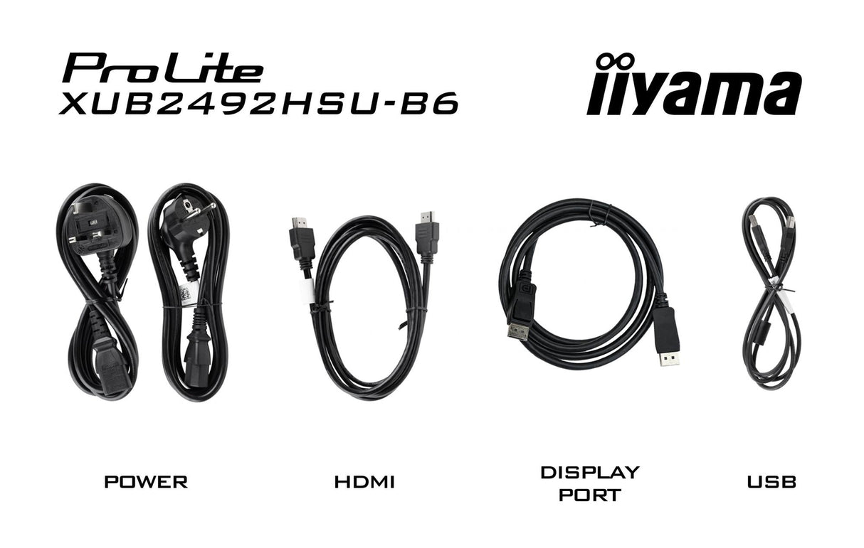 Iiyama ProLite XUB2492HSU-B6 24 1920 X 1080 (Full HD) HDMI DisplayPort 100Hz Pivot Monitor