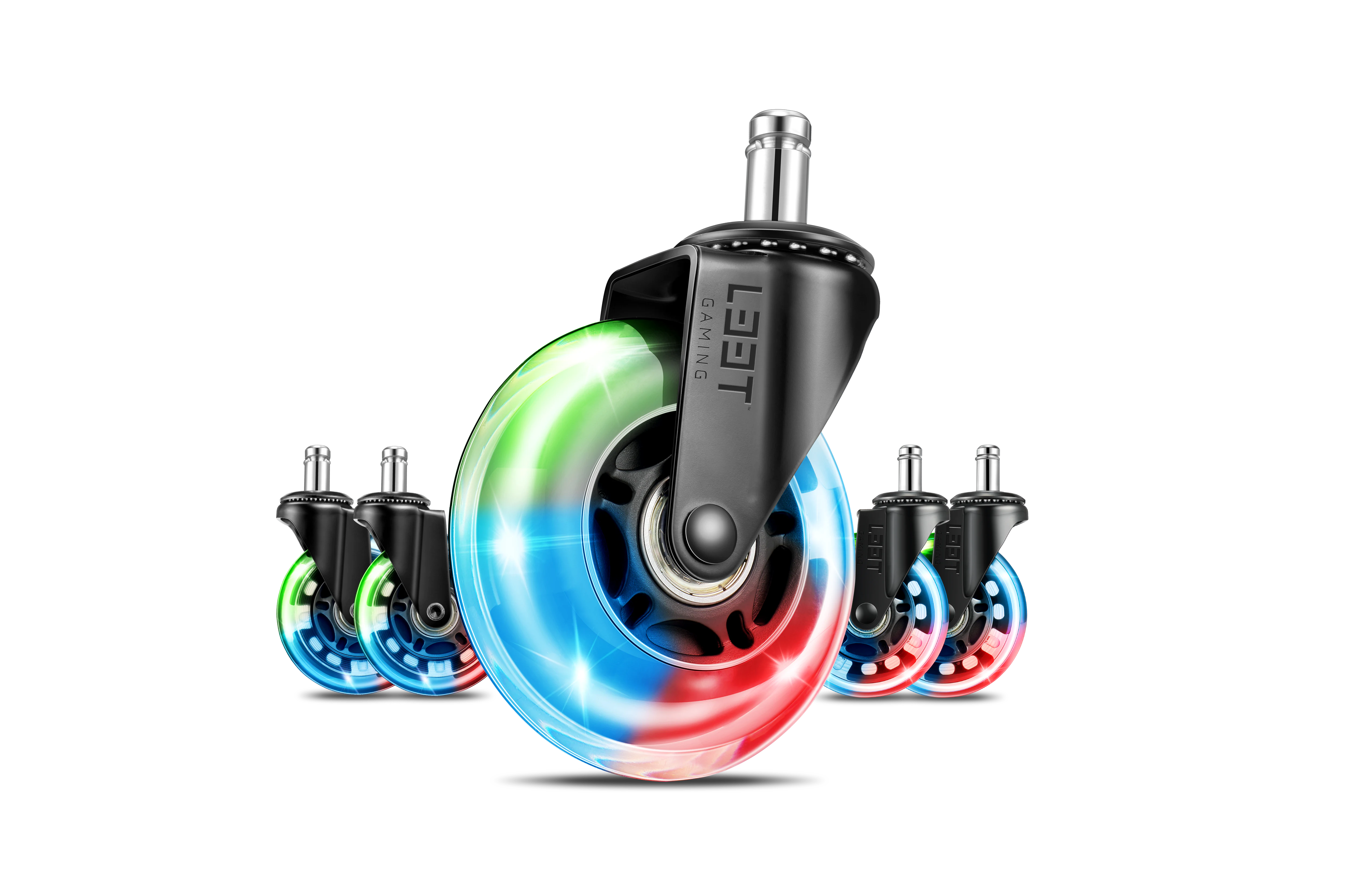 L33T 3″ Gummihjul med RGB-lys - 5-pack