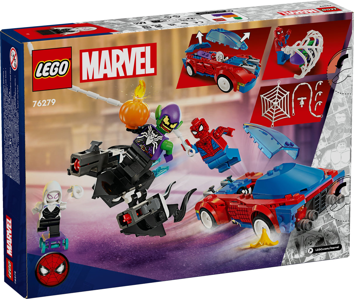 LEGO 76279 Marvel Super Heroes Spider-Man&#039;s Racing Car &amp;amp; Venom Green Goblin Construction Toy