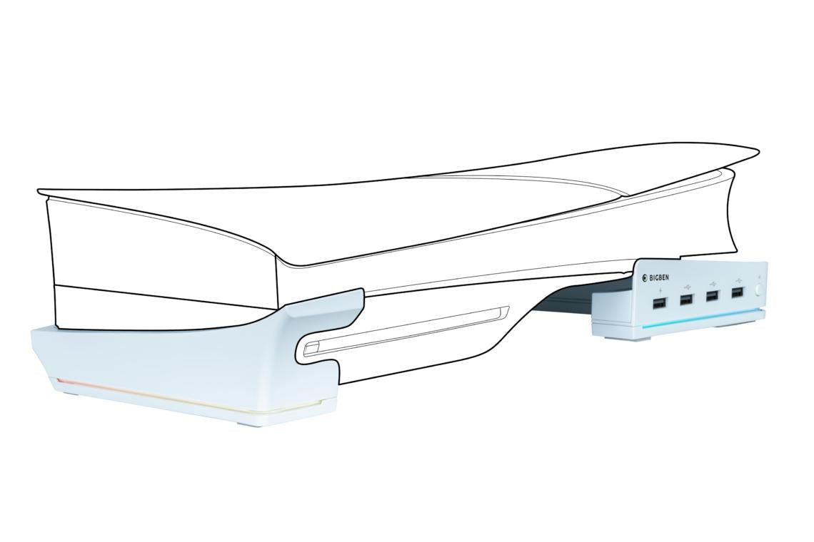 Nacon Horizontal Hub Station RGB/USB Hub, Vit PS5 Slim