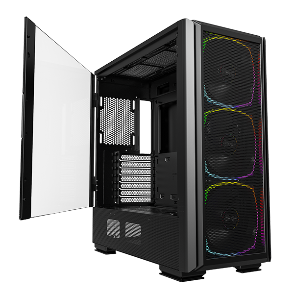 Montech Sky Two GX Black - Midi-torn, E-ATX, 3x ARGB PWM-fläktar