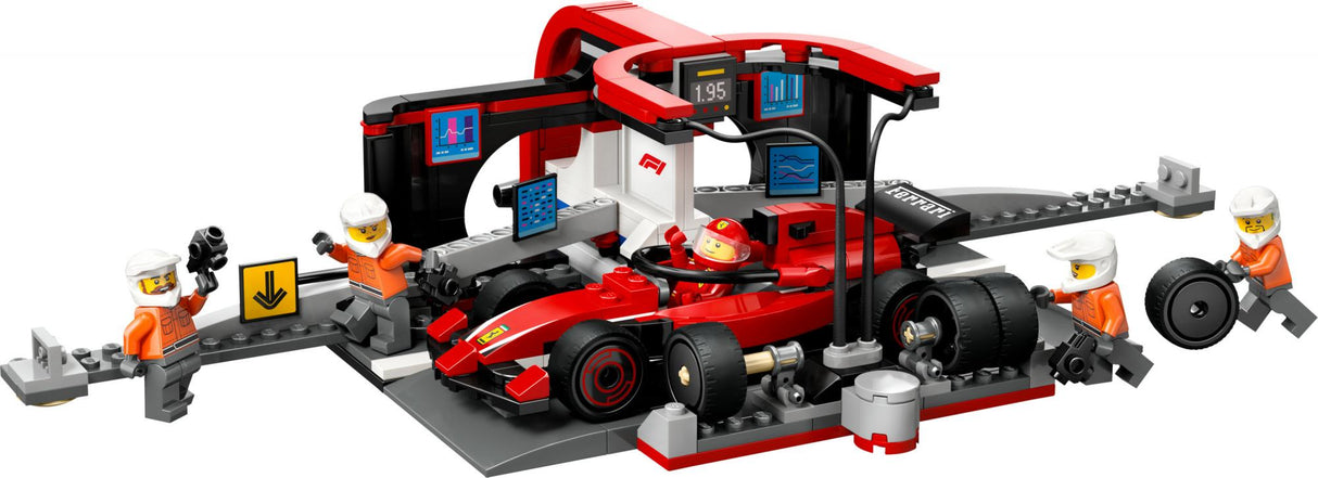 LEGO 60443 City F1 Pit Stop with Pit Crew and Ferrari Racer, Construction Toy LEGO