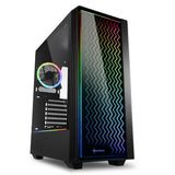 Sharkoon RGB LIT 200 Tower Case (Black, Front and Side Panel of Tempered Glass)