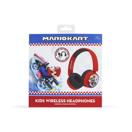 Røde OTL Mario Kart-børnehøretelefoner – vist i emballage