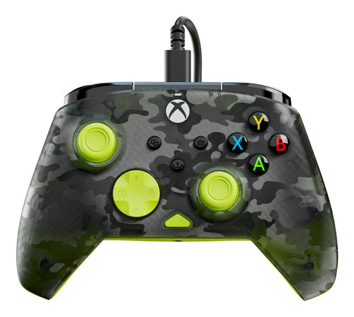 Turtle Beach Rematch Core Ghost Camo/Yellow – Xbox/PC – Front og kabel